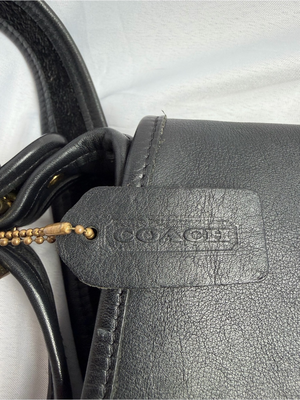 Vintage Coach Legacy Patricia 9951 Black Leather Saddle Crossbody Bag USA Era - Picture 7 of 16